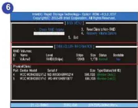 6 Intel(R) Real Storage Technology - Counter ROM - 10.5.1.107 Copyright(R) 2003-09 Intel Corporation. All Rights Reserved. [ MIN (REV) ] Cross R&D Index 3. Reset Data to Non-R&D 4. Recovery Volume Options 5. Est [ DENSOLIDITY & INFRAVES ] R&D Volumes: ID Name Level Strips Size Status Enable ID Volume R&D(Strike) 126KB 1.7TB Closed Yes ProvenData: Port Device Model Serial F Size TypeStatus(VI: K) 4 WDC WDR438EVT2-WD-WXK0A89M5214 $88.1GB Version Data(1) 5 WDC WDR438EVT2-WD-WXK0A89T0577 $88.1GB Version Data(1) $1.11 REMS WDC AM SNTP/SHATCH MAP