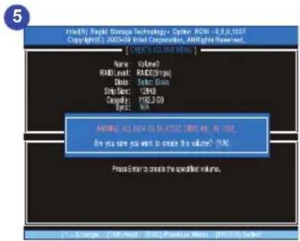 Intel Eric Rapid Storage Technology - Options: ROM - 3.9.0,1007 Copyright©1.2015-04 Intel Corporation, Award rights reserved. [1] C:\Program Files\* Name: Volume\ R&D Level: RACE(Scope) Disk: Select Disk Ento Size: 12KB Capacity: F826.3 GB Type: Web AVERAGE ALL NETS ON SECRETE DRIP ARE WE HAVE, Are you sure you want to create this volume? IVM... Press Enter to create the specified volume.