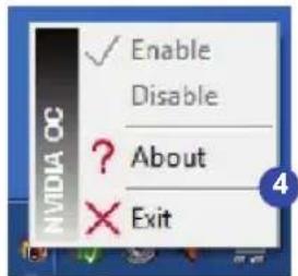 NVIDIA OC Enable Disable ? About × Exit