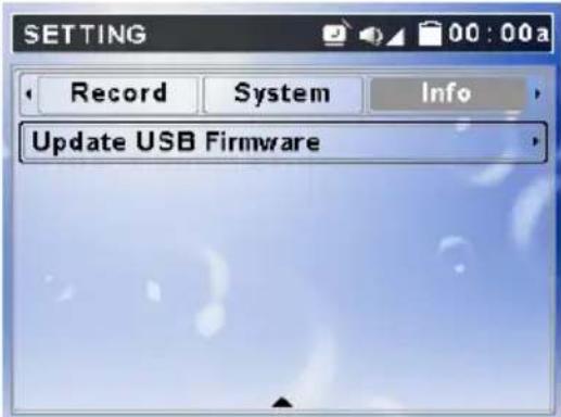 SETTING Record System Info Update USB Firmware