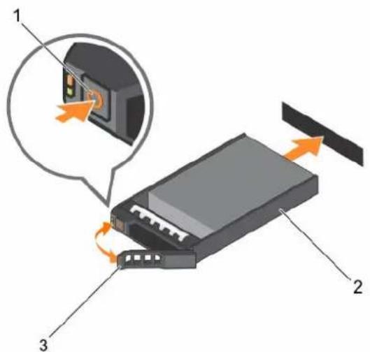 Diagram of a device with labeled components and directional arrows indicating movement or flow, including a magnified inset showing a device's internal structure.