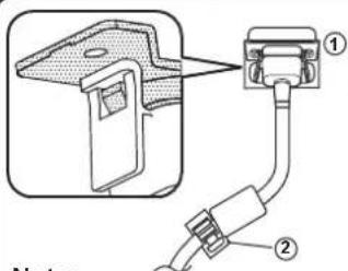 Diagram showing a plug inserted into a device with labeled parts, including a magnified view of the plug's internal structure.