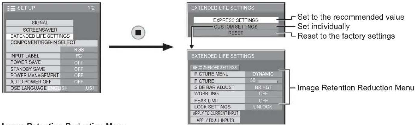 PANASONIC TH-50PD12U - EXTENDED LIFE SETTINGS - 1