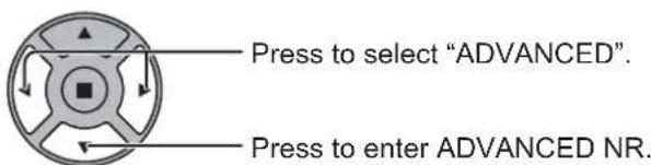 Press to select "ADVANCED". Press to enter ADVANCED NR.