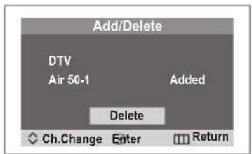 SAMSUNG SlimFit TX-T2782 - Adding and Erasing Channels - Digital - 2