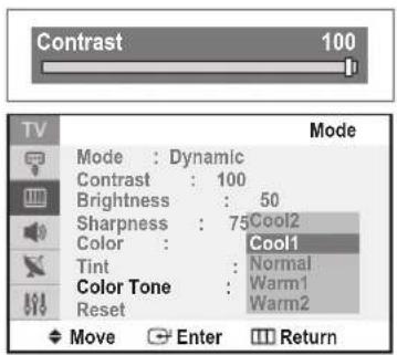 SAMSUNG SlimFit TX-T2782 - Resetting the Picture Settings to the Factory Defaults - 1