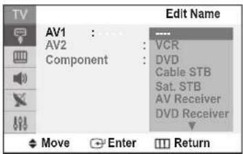 SAMSUNG SlimFit TX-T2782 - To Edit the Input Source Name - 1