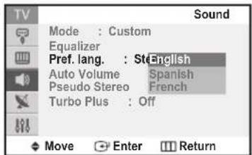 SAMSUNG SlimFit TX-T2782 - Choosing a Multi-Channel Sound (MTS) Track - Digital - 2