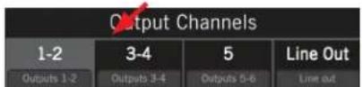 Output Channels 1-2 3-4 5 Line Out Outputs 1-2 Outputs 3-4 Outputs 5-6 Line out
