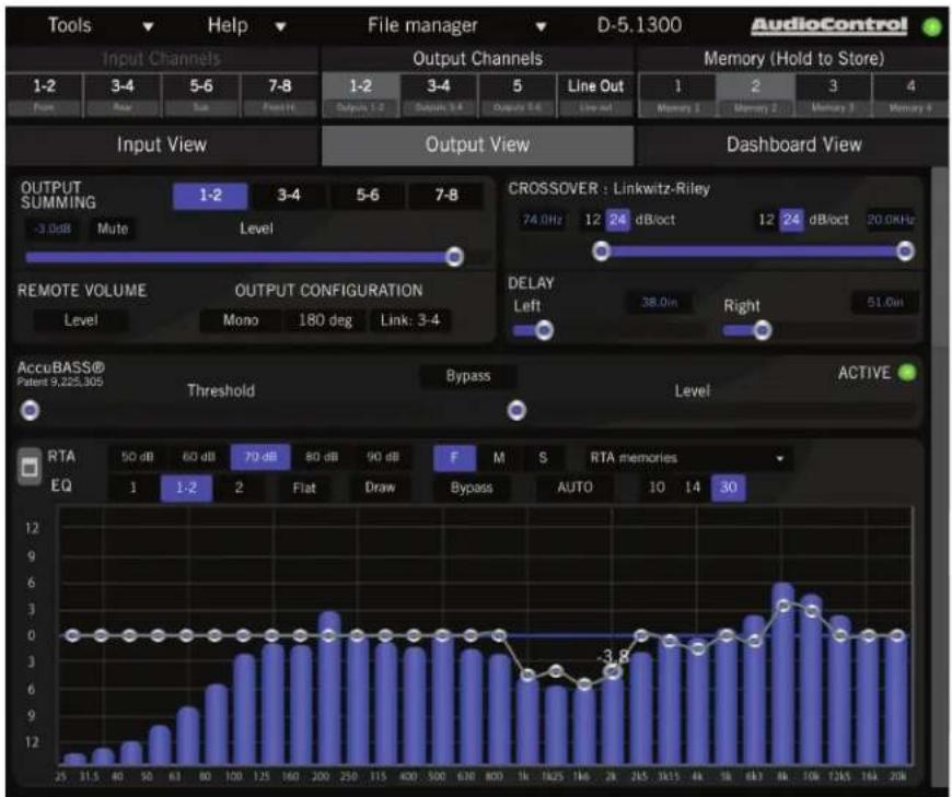 AudioControl D-5.1300 - Output View - 2