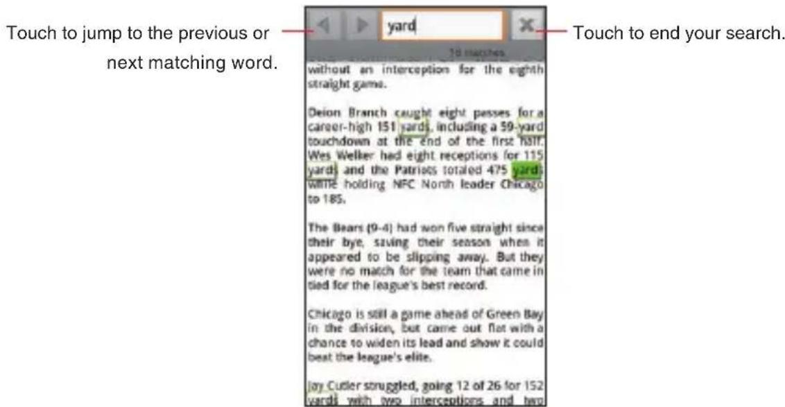 CASIO G'zOne Commando - Searching for text on a web page - 1