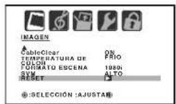 TOSHIBA TheaterWide 30HF66 - Restableciendo sus ajustes de la imagen - 1
