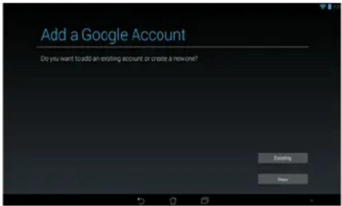 Add a Google Account Do you want to add an existing account or create a newone? Existing New