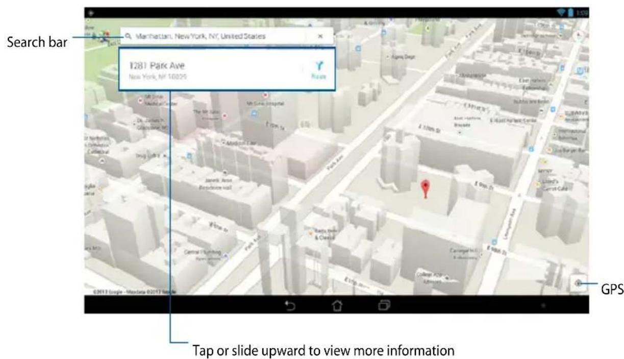 Search bar 1281 Park Ave New York, NY 10025 GPS Tap or slide upward to view more information