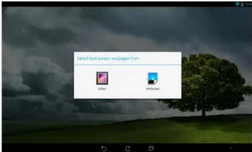 Select lock screen wallpaper from Galaxy Mallapagos