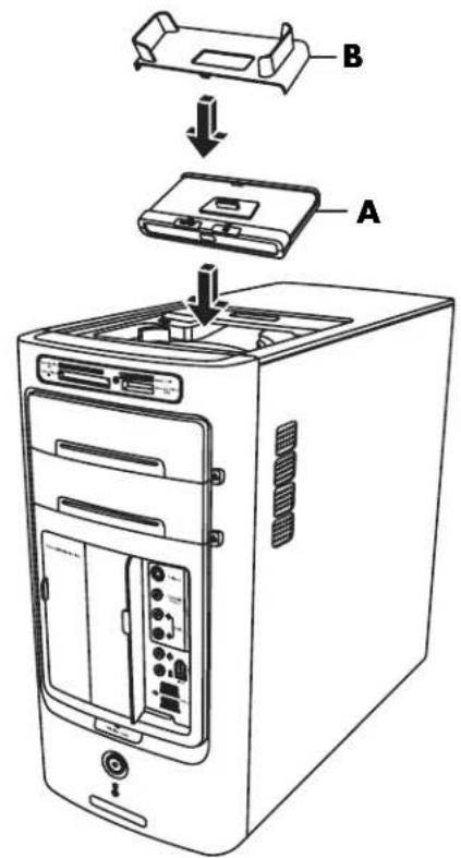 HP Pavilion a1730n - To install a peripheral device or an HP camera and HP camera docking station: - 1