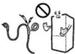 Illustration showing a snake emerging from a plug with a prohibition symbol, next to a box with a person inside.