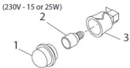 (230V - 15 or 25W) 1 2 3