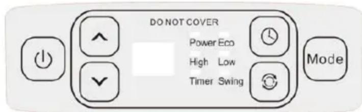 DO NOT COVER Power Eco High Low Timer Swing Mode