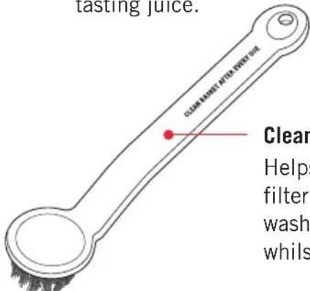 tasting juice. CLEAN BANET AFTER BANET DUE Clean Helps filter wash whils