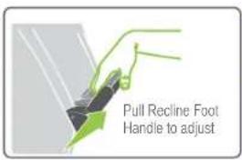 Pull Recline Foot Handle to adjust