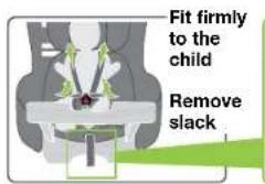 Fit firmly to the child Remove slack