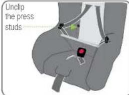 Unclip the press studs