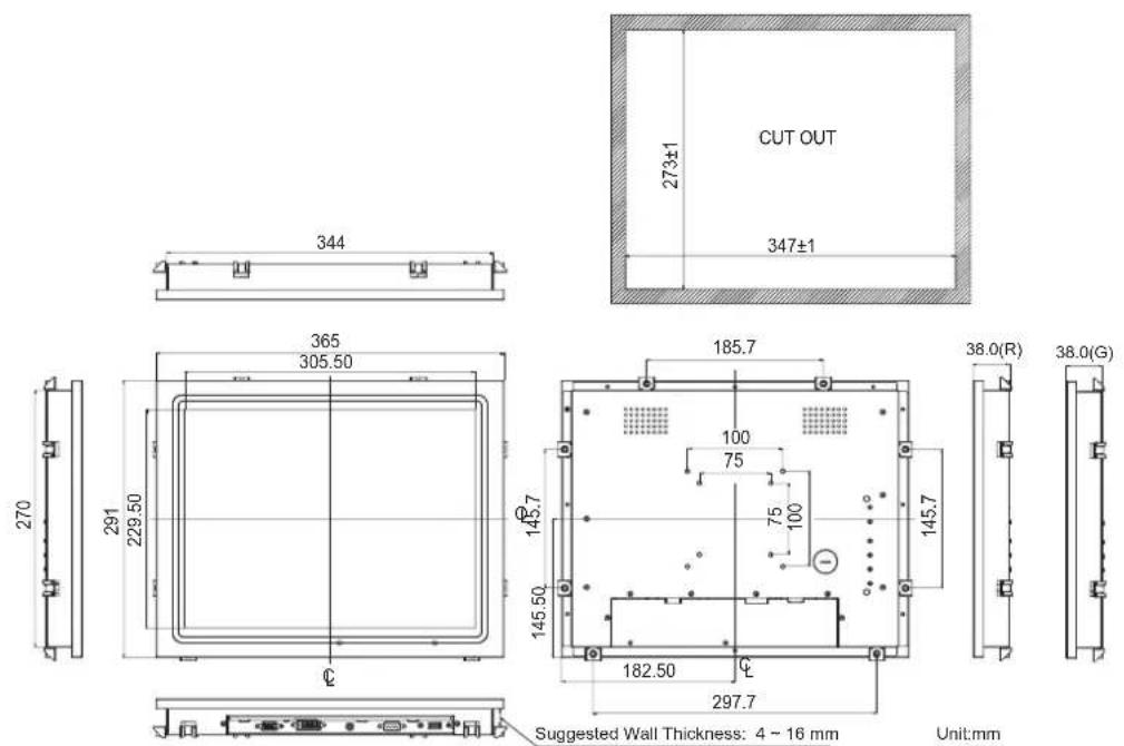Advantech IDS-3215 - Dimensions - 1