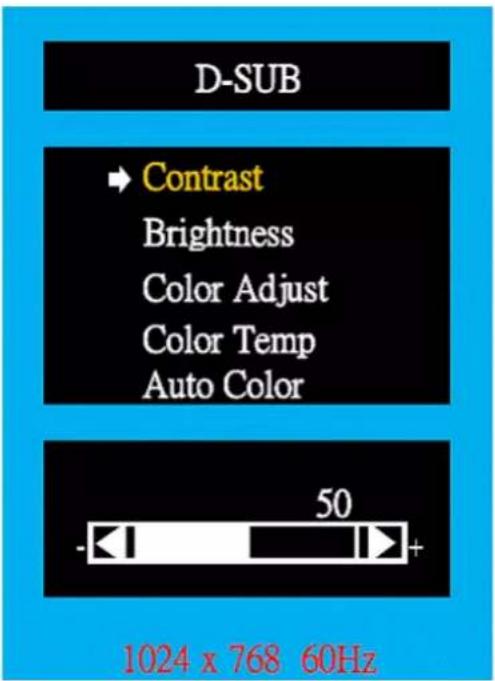 Advantech IDS-3215 - Color Adjustment - Submenu (Brightness /Contrast/ Color Adjust/Color Temp/Auto Color) - 1