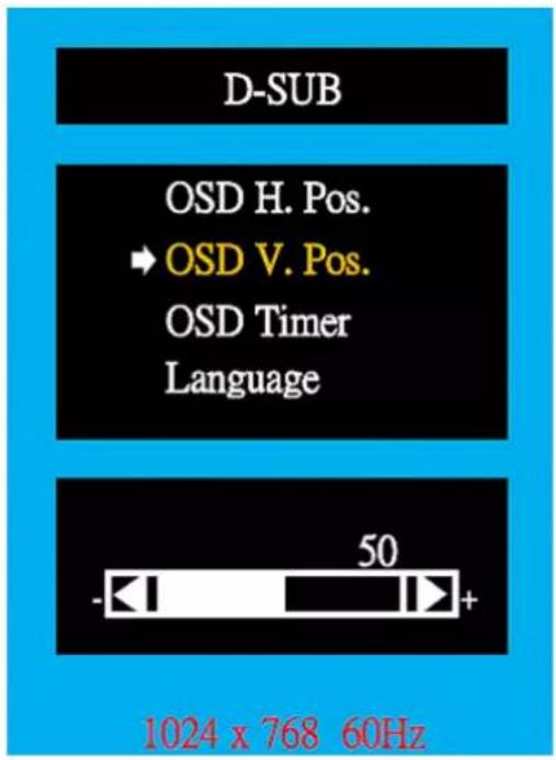 Advantech IDS-3215 - OSD Adjustment - Submenu (OSD H.Pos./ OSD V.Pos./OSD Timer) - 1