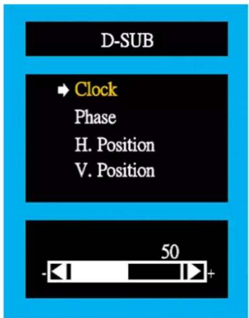 Advantech IDS-3215 - Image Adjustment - Submenu (Clock/Phase/H. Position/V. Position) - 1