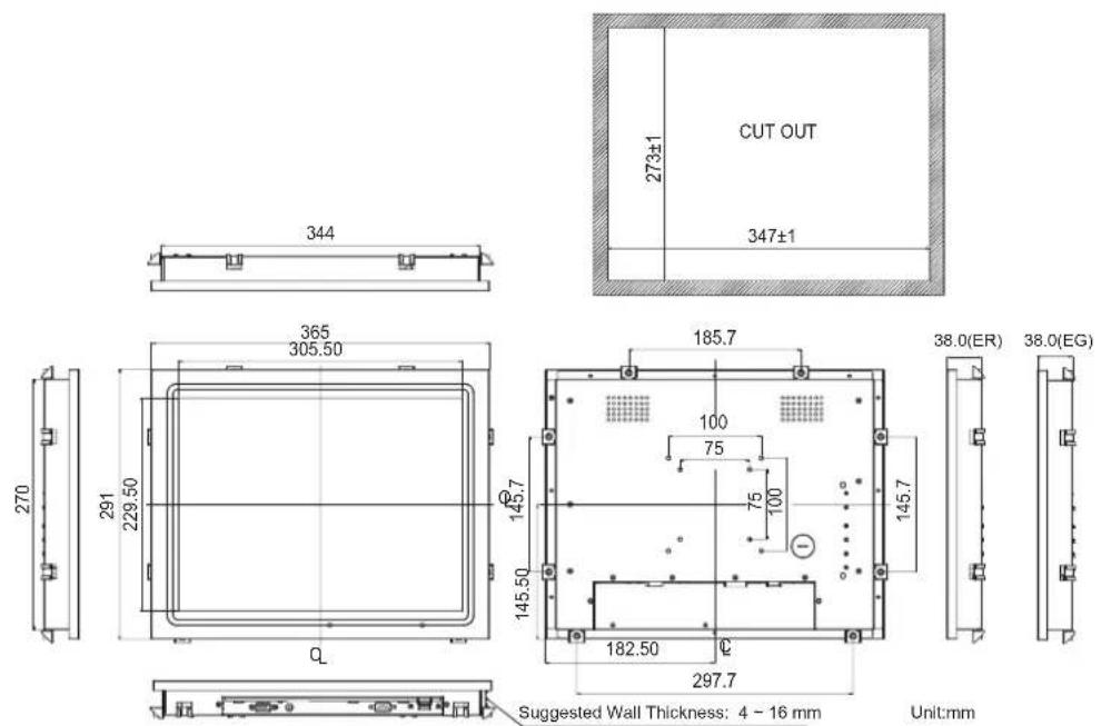 Advantech IDS-3215 - Dimensions - 2