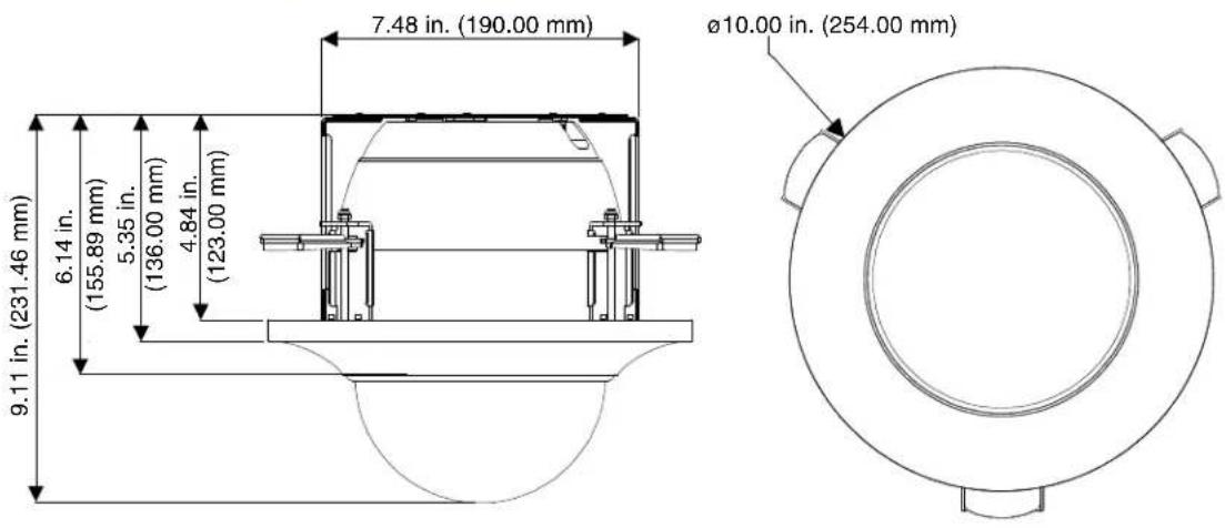 7.48 in. (190.00 mm) Ø10.00 in. (254.00 mm) 6.14 in. (155.89 mm) 5.35 in. (136.00 mm) 4.84 in. (123.00 mm) 9.11 in. (231.46 mm)