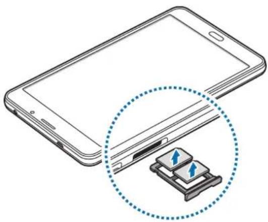 SAMSUNG Galaxy J Max - Removing the SIM or USIM card - 1