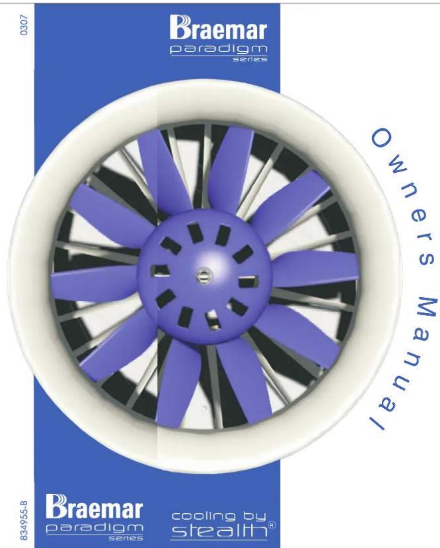 Braemar paradigm series 0307 Owners Manual 834955-B Braemar paradigm series cooling by stealth®