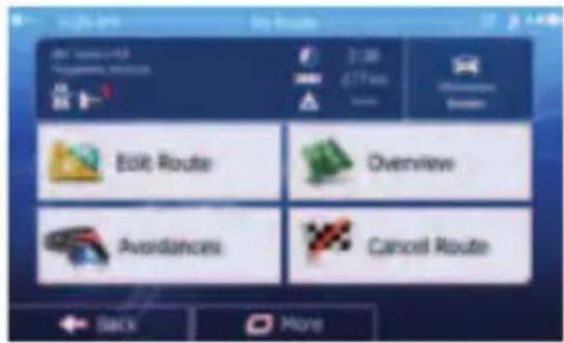 Edit Route Overview Avoidances Cancel Route
