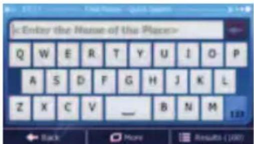 [Enter the Name of the Place] Q W E R T Y U I O P A S D F G H J K L Z X C V _ B N M 123 Back More Results (100)