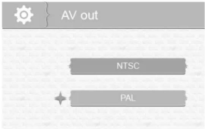 AV out NTSC PAL