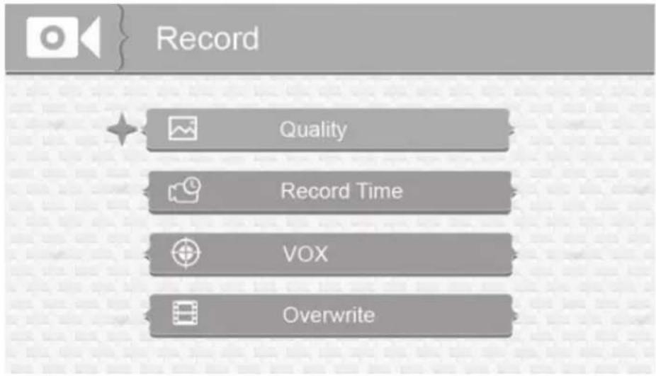 Record Quality Record Time VOX Overwrite