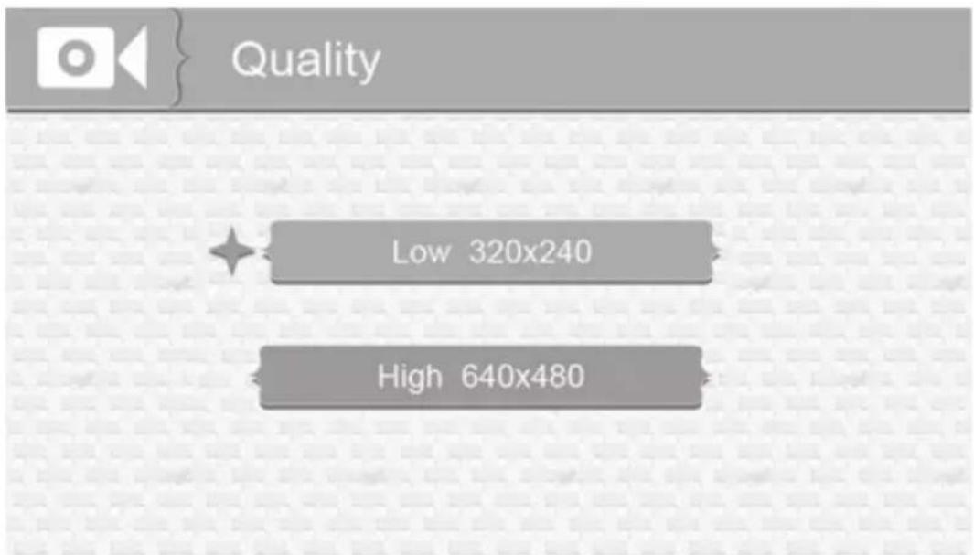 Quality Low 320x240 High 640x480