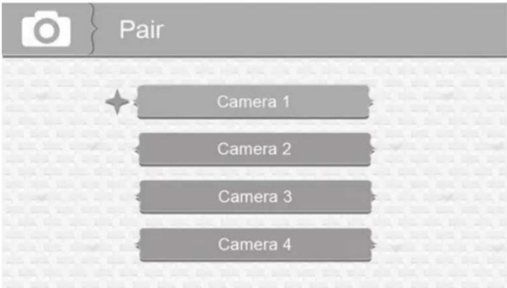 Pair Camera 1 Camera 2 Camera 3 Camera 4