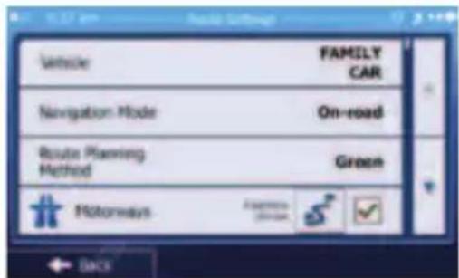 Vehicle FAMILY CAR Navigation Mode On-road Route Planning Method Green Motorways