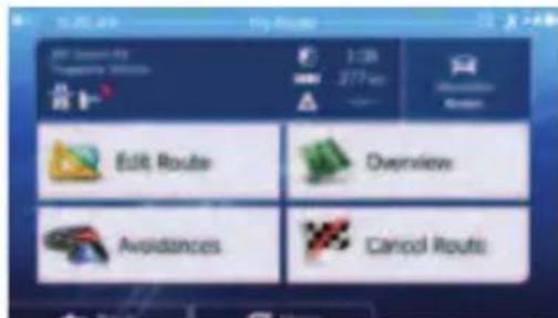 Edit Route Overview Avoidances Cancel Route