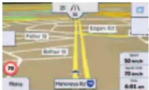 25 W Eogars Rd Fisher St Bathoul St 70 Menu Mahoney's Rd Speed 50 km/h Speed Limit 70 km/h Time 6:01 am