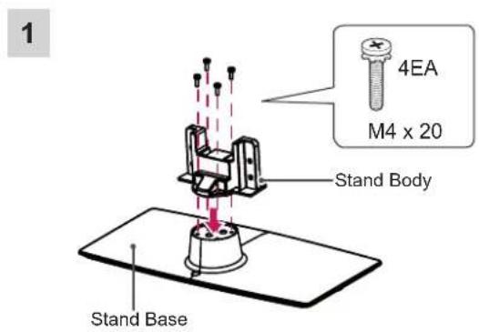 LG 22LS3590 - Attaching the stand - 10