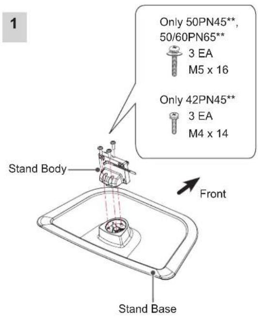 LG 42PN451D - Attaching the stand - 1