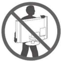 Prohibition sign showing a person holding a device inside a circle (no text or symbols)