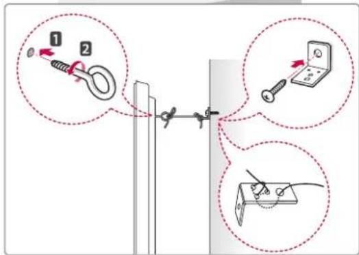 Diagram illustrating cable installation steps with labeled components and directional arrows