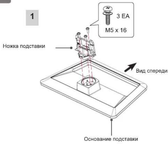 1 Hожка подставки 3 EA M5 x 16 Вид спереди Основание подставки