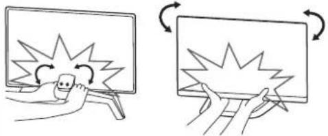 Illustration showing two hand gestures with starburst effects on a screen, indicating rotation or change in motion.